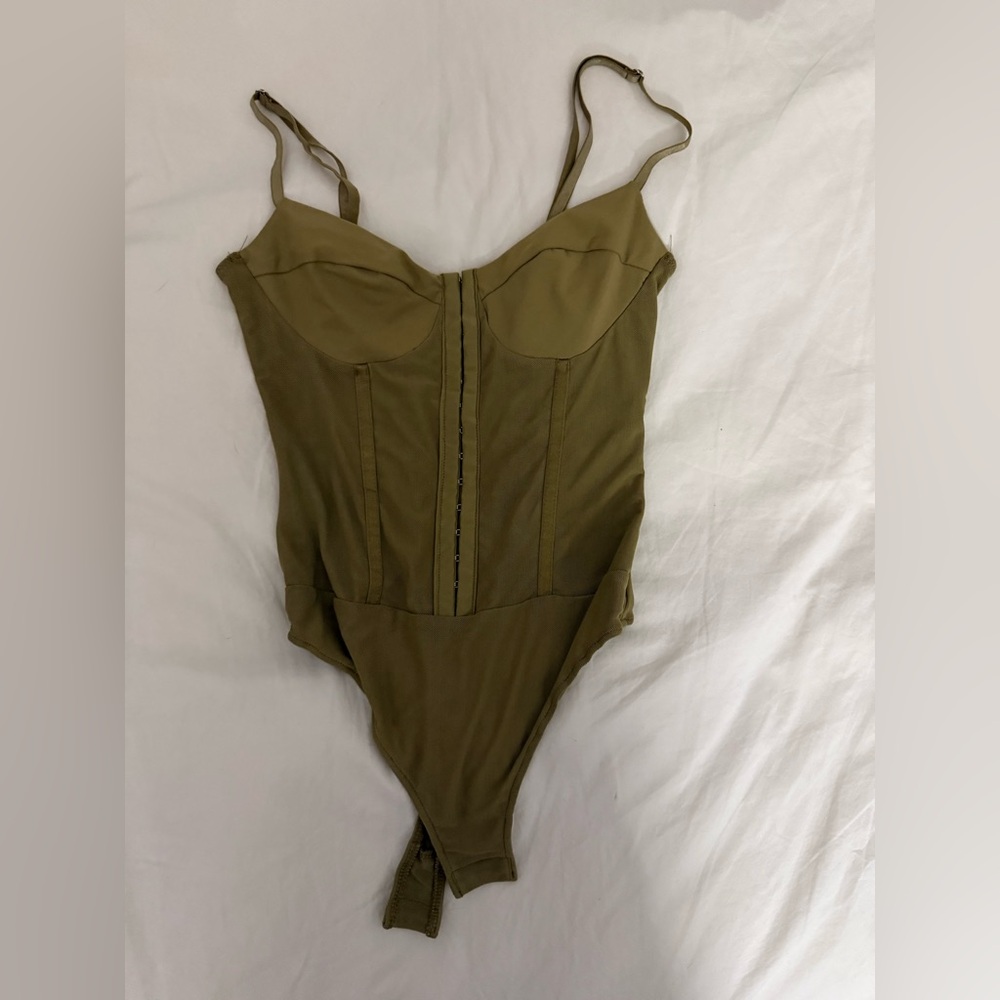 Free People Olive Green Bodysuit